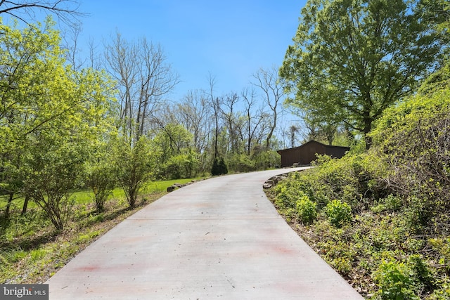 view of community with concrete driveway