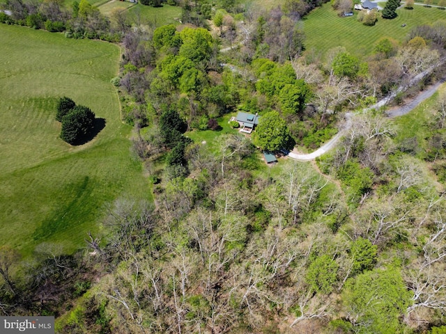 aerial view featuring a rural view