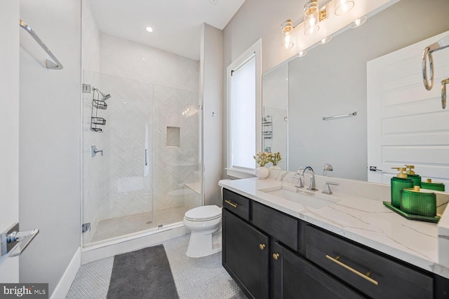 1109 Towlston Rd, Mclean, VA 22102 - full bathroom with vanity, tile patterned floors, a stall shower, and toilet