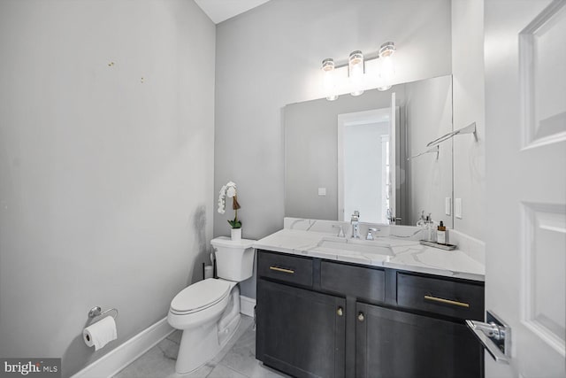 1109 Towlston Rd, Mclean, VA 22102 - bathroom with baseboards, marble finish floor, toilet, and vanity