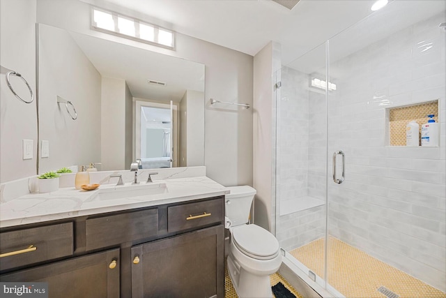 1109 Towlston Rd, Mclean, VA 22102 - full bathroom with vanity, visible vents, toilet, and a shower stall