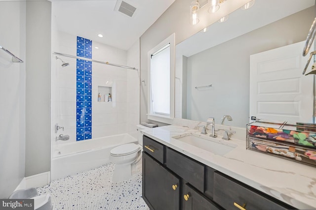 1109 Towlston Rd, Mclean, VA 22102 - bathroom with vanity, washtub / shower combination, visible vents, and toilet