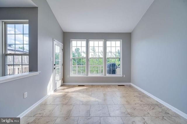 62 Brookview Ln, Pottstown, PA 19464 - empty room featuring baseboards and vaulted ceiling