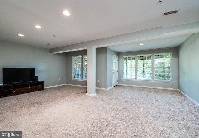 62 Brookview Ln, Pottstown, PA 19464 - unfurnished living room featuring carpet floors and recessed lighting