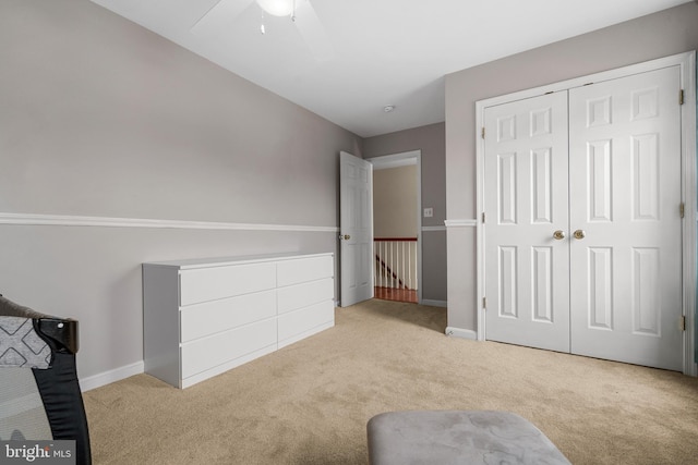 63 Woodleigh Ln, Stafford, VA 22556 - carpeted bedroom featuring a closet, baseboards, and ceiling fan