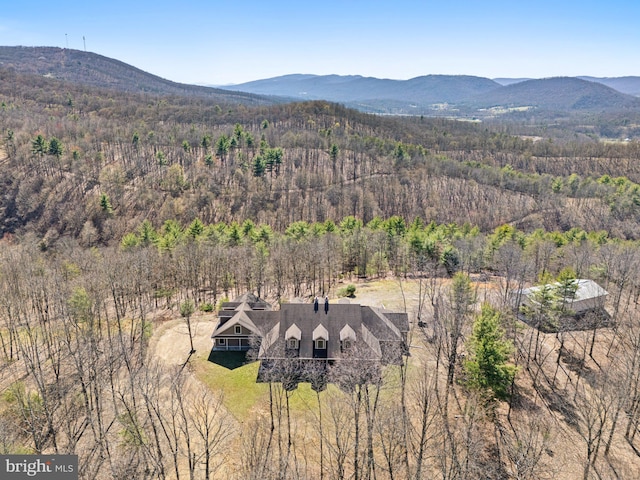 24200 E Hancock Rd, Flintstone, MD 21530 - bird's eye view featuring a wooded view and a mountain view