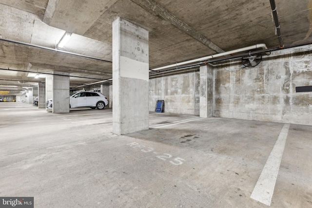 view of parking garage