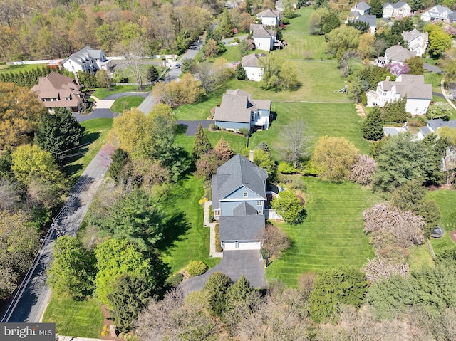 bird's eye view featuring a residential view