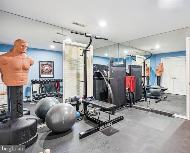 workout room with visible vents