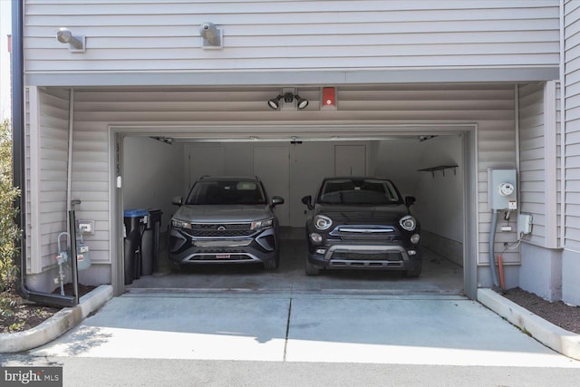 garage with driveway
