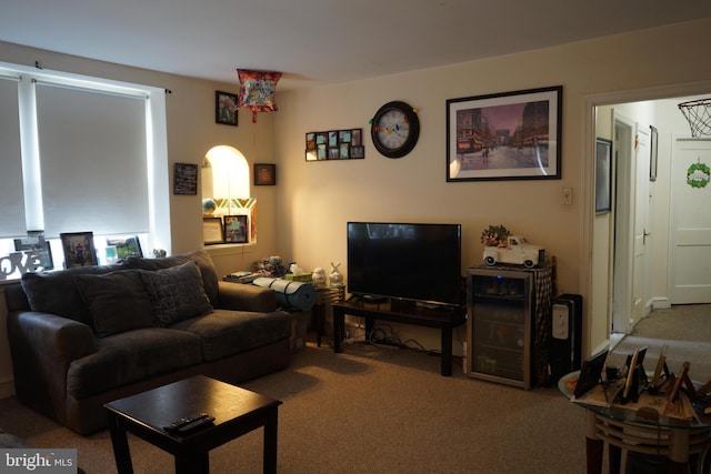view of carpeted living area