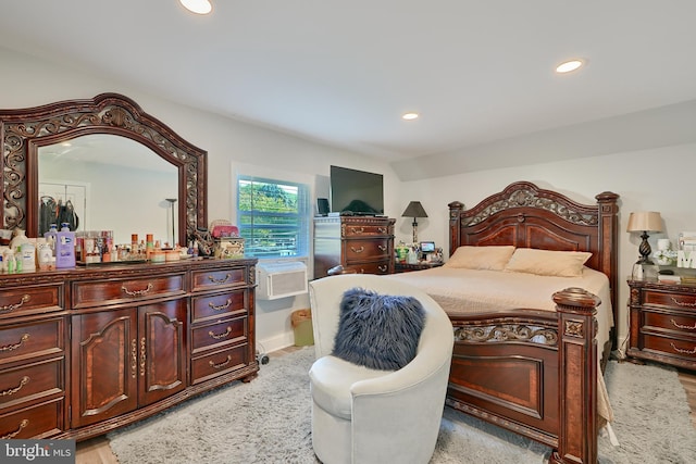 bedroom with recessed lighting