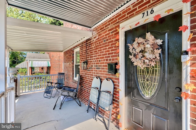 exterior space featuring covered porch