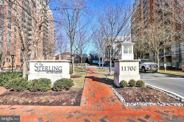 view of community sign