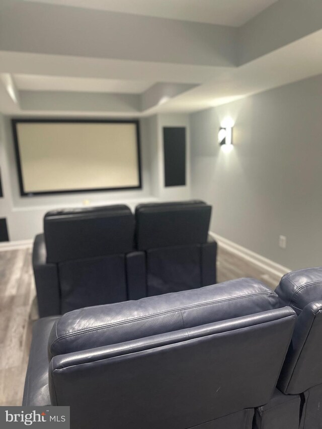 home theater featuring baseboards