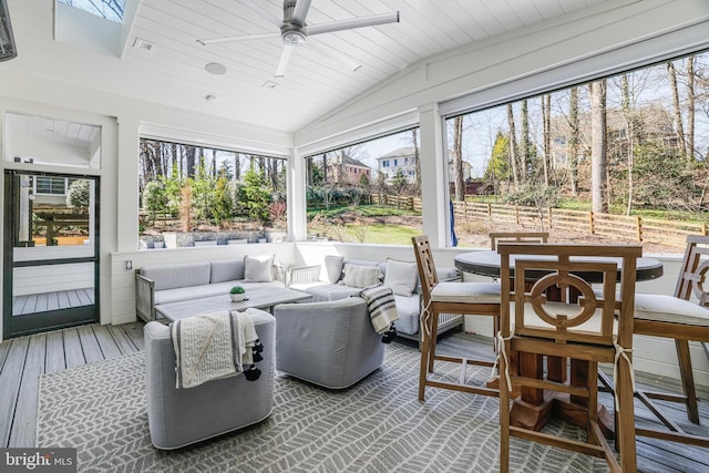 1544 Forest Villa Ln, Mclean, VA 22101 - sunroom featuring vaulted ceiling and plenty of natural light