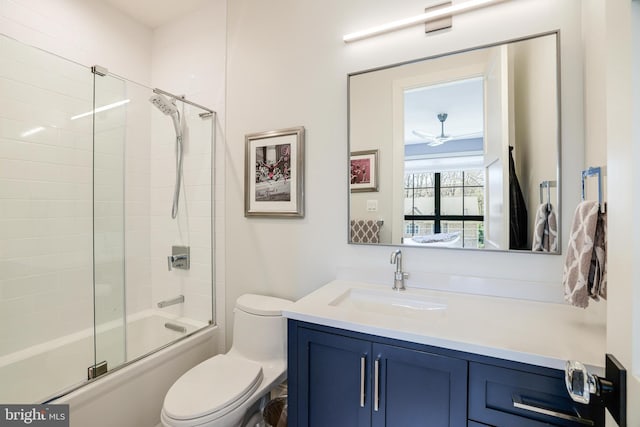 1544 Forest Villa Ln, Mclean, VA 22101 - full bathroom with toilet, enclosed tub / shower combo, and vanity