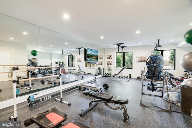 1544 Forest Villa Ln, Mclean, VA 22101 - gym featuring recessed lighting