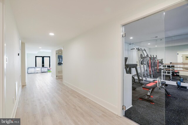 1544 Forest Villa Ln, Mclean, VA 22101 - hallway with light wood-style flooring, recessed lighting, and baseboards