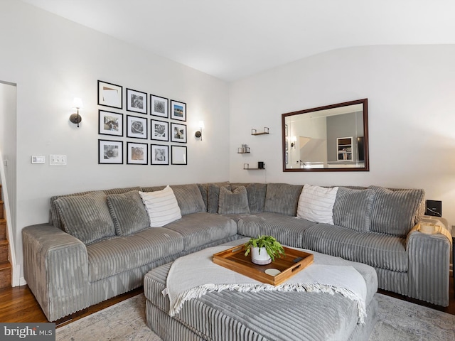 living area with wood finished floors