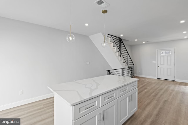 1404 S Patton St, Philadelphia, PA 19146 - interior space with light wood-style flooring, visible vents, baseboards, stairs, and recessed lighting
