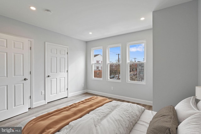 1404 S Patton St, Philadelphia, PA 19146 - bedroom featuring baseboards, light wood-style flooring, and recessed lighting