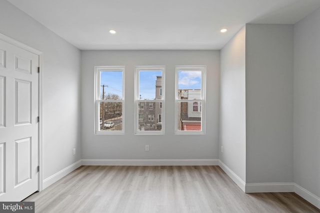 1404 S Patton St, Philadelphia, PA 19146 - spare room with baseboards, recessed lighting, and light wood finished floors