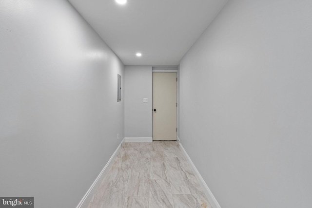 1404 S Patton St, Philadelphia, PA 19146 - hall featuring marble finish floor, baseboards, and recessed lighting