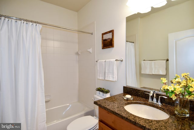 20559 Crescent Pointe Pl, Ashburn, VA 20147 - bathroom with vanity, toilet, and shower / bathtub combination with curtain