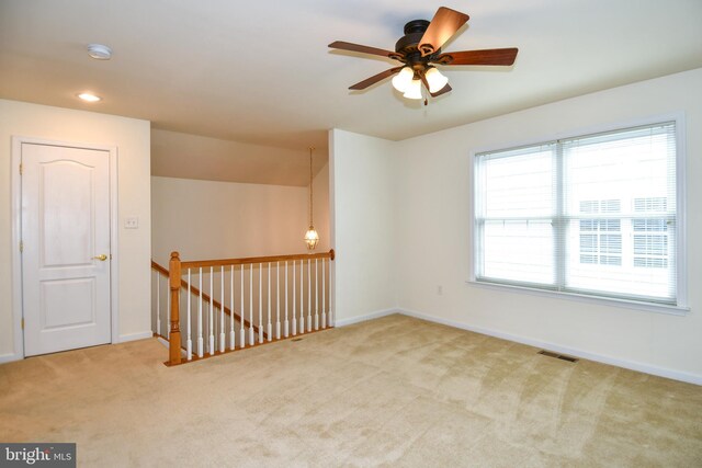 20559 Crescent Pointe Pl, Ashburn, VA 20147 - spare room with carpet flooring, ceiling fan, baseboards, a smoke detector, and recessed lighting