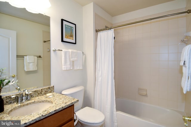 20559 Crescent Pointe Pl, Ashburn, VA 20147 - full bathroom with vanity, shower / tub combo with curtain, and toilet