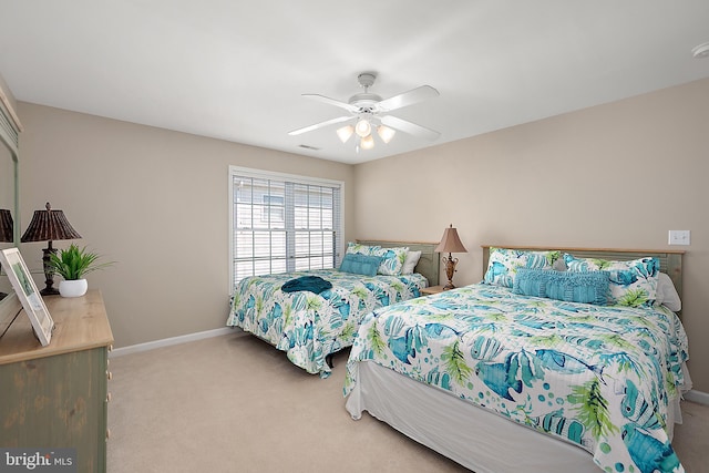 304 S Heron Gull Ct, Ocean City, MD 21842 - bedroom featuring carpet floors, baseboards, ceiling fan, and visible vents