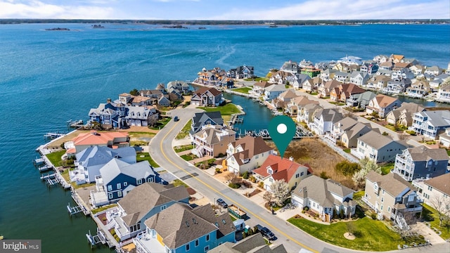 304 S Heron Gull Ct, Ocean City, MD 21842 - aerial view featuring a residential view and a water view