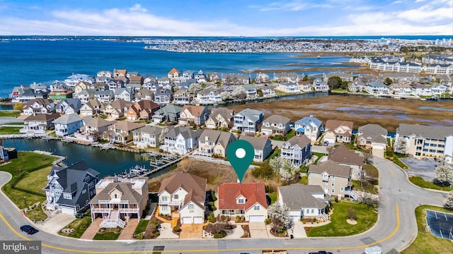 304 S Heron Gull Ct, Ocean City, MD 21842 - birds eye view of property with a residential view and a water view
