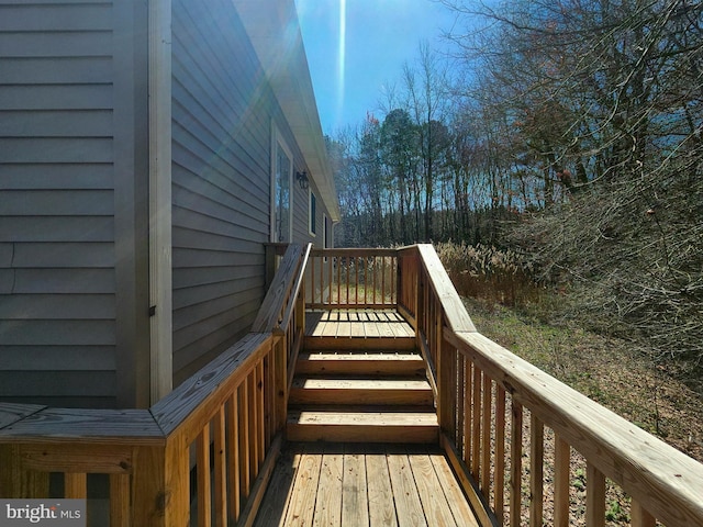 wooden terrace with stairway