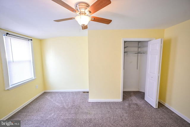 6 N Luzerne Ave, Baltimore, MD 21224 - unfurnished bedroom with carpet, a closet, baseboards, and ceiling fan