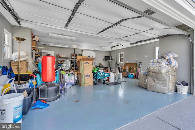 garage featuring visible vents