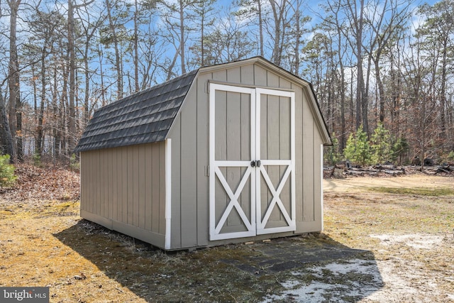 view of shed