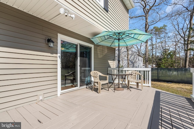 wooden terrace with fence