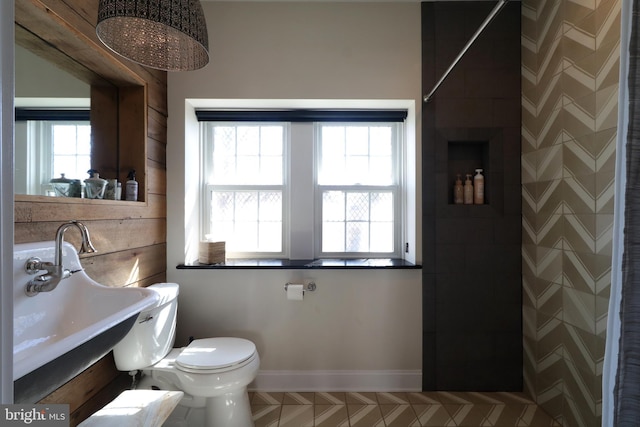 234 W Fairmount Ave, State College, PA 16801 - full bath featuring toilet, baseboards, a shower, and a sink