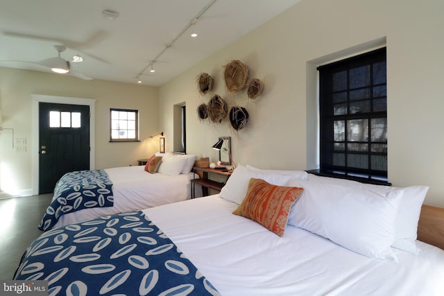234 W Fairmount Ave, State College, PA 16801 - bedroom featuring rail lighting and a ceiling fan