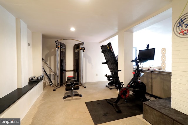 234 W Fairmount Ave, State College, PA 16801 - exercise area featuring carpet floors and recessed lighting