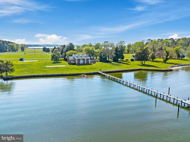 5917 Horns Point Rd, Cambridge, MD 21613 - dock area with a yard and a water view