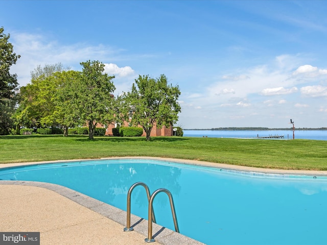 5917 Horns Point Rd, Cambridge, MD 21613 - view of pool with a yard and a water view
