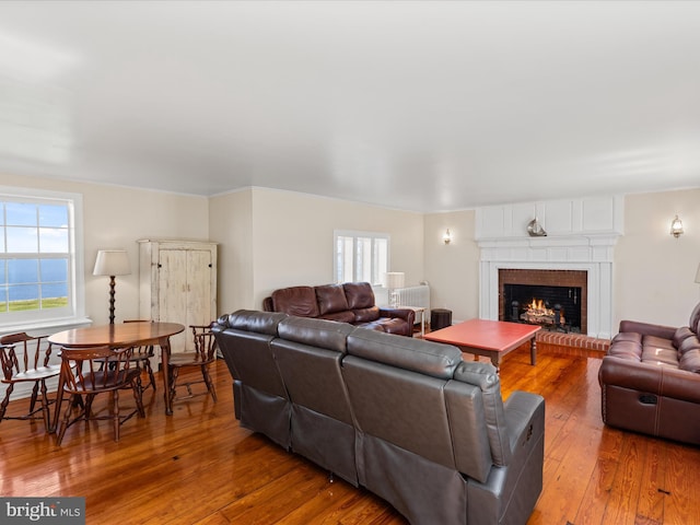 5917 Horns Point Rd, Cambridge, MD 21613 - living area featuring hardwood / wood-style floors and a fireplace