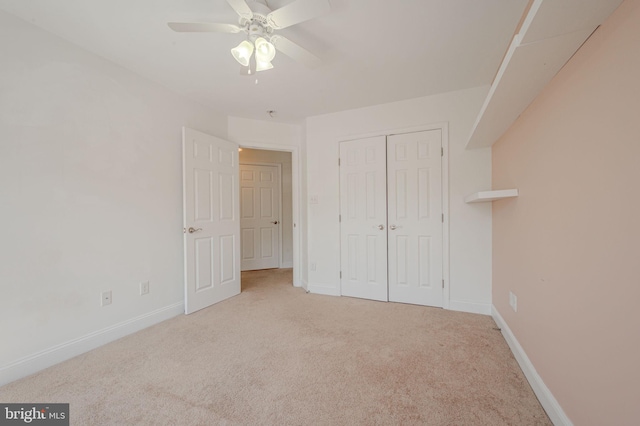961 Rue Madora, Bear, DE 19701 - unfurnished bedroom with a closet, ceiling fan, baseboards, and carpet floors