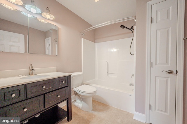 961 Rue Madora, Bear, DE 19701 - bathroom with bathing tub / shower combination, tile patterned floors, vanity, and toilet