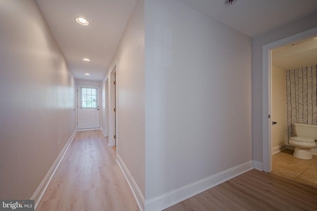 961 Rue Madora, Bear, DE 19701 - corridor featuring recessed lighting, light wood-style flooring, and baseboards
