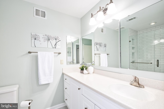 10702 Dundas Oak Ct, Burke, VA 22015 - bathroom with vanity, visible vents, and a stall shower
