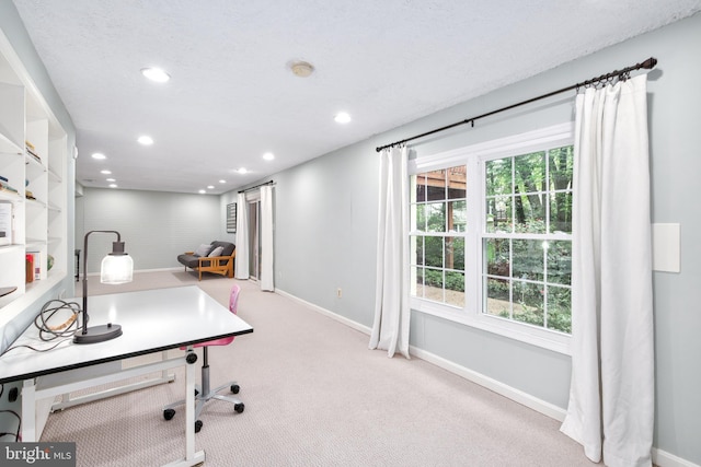 10702 Dundas Oak Ct, Burke, VA 22015 - office space with baseboards, recessed lighting, and light colored carpet
